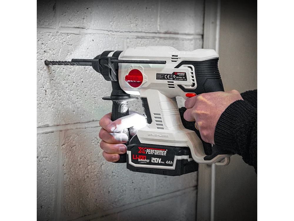 Draadloze boorhamer X-Performer 20V met 4Ah batterij en snellader 2H