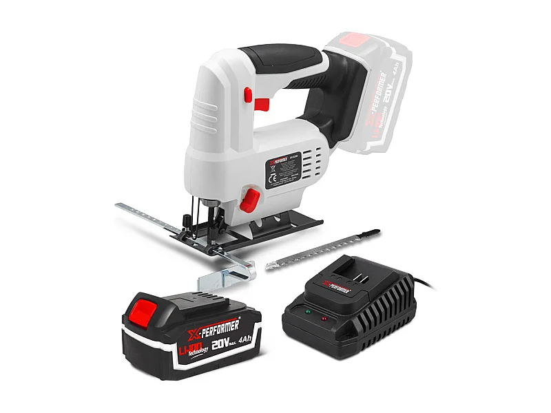 Scie sauteuse pendulaire sans fil 20V X-Performer – Coupe bois 51 mm / acier 2 mm – Avec batterie 4Ah et chargeur 2H