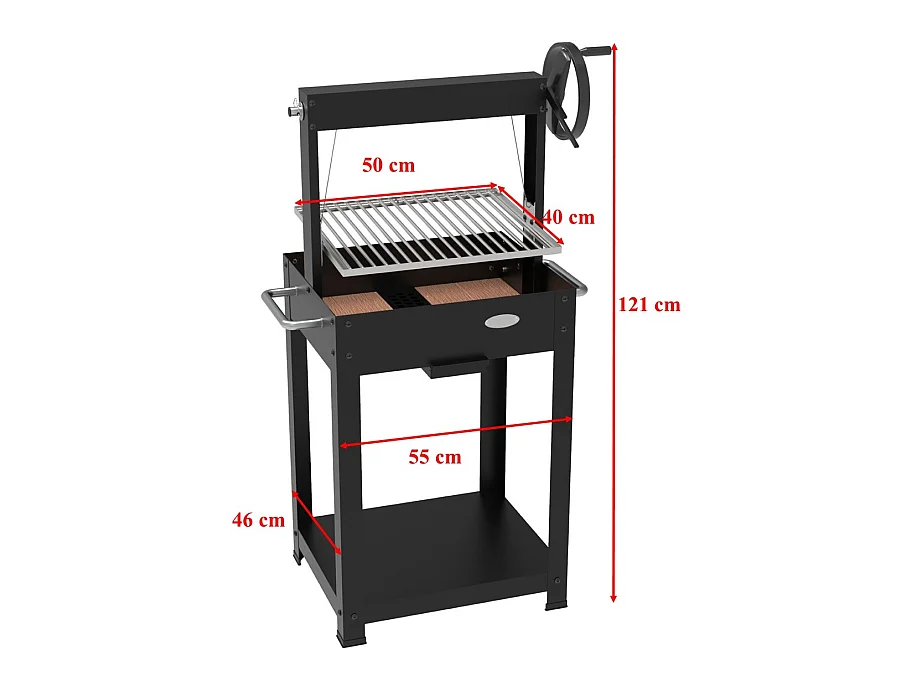 Barbecue Duramax Bois/Charbon avec Briques Réfractaires 49 x 40,5 cm - IMOR