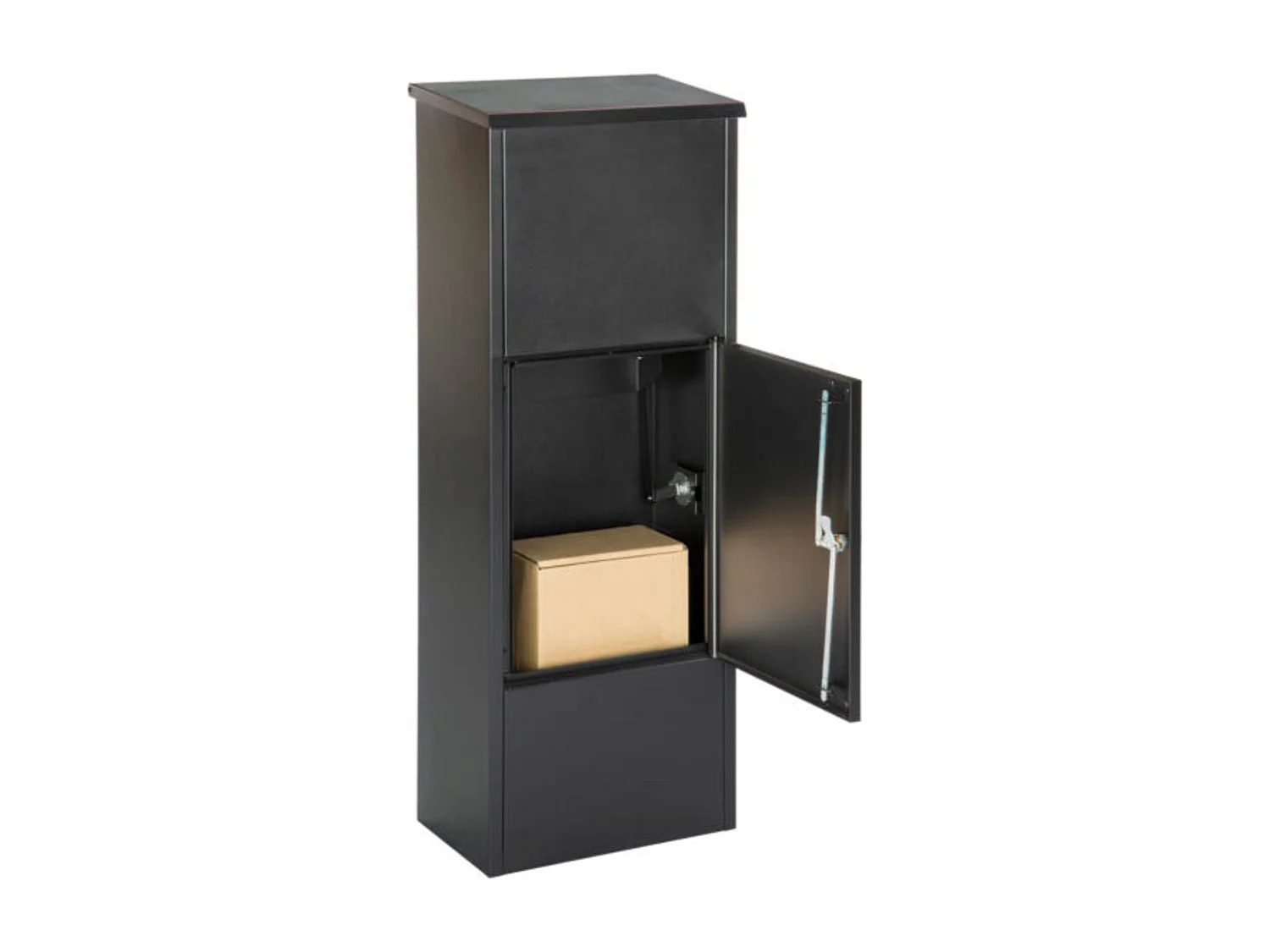 Boîte aux lettres colonne pour paquets - Noire laquée sablé mat