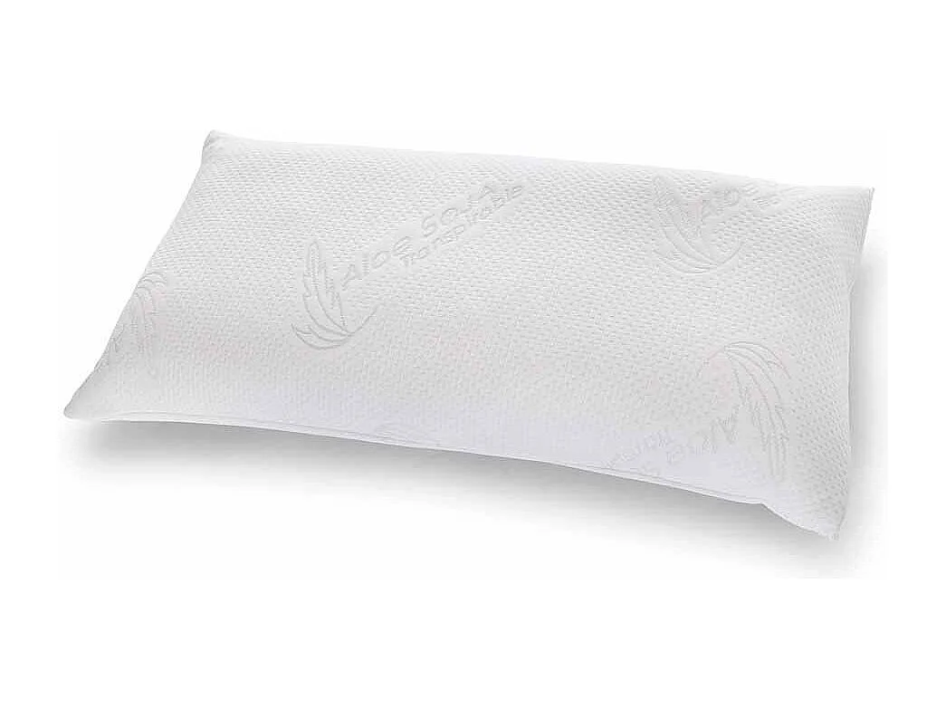 Almohada viscoelástica de 90x40 cm con funda exterior tratamiento Aloe Vera blanco Aloe