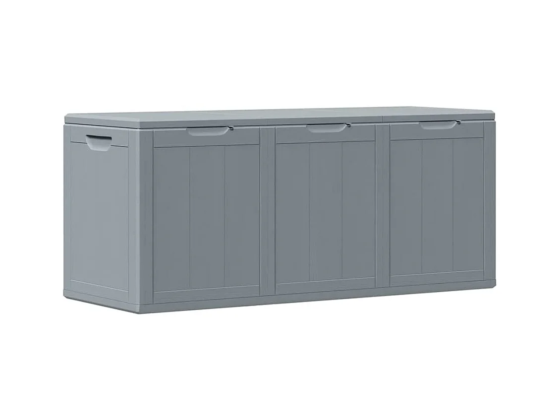 Drumkeeran  Boîte de rangement de jardin 270 L Gris PP aspect bois