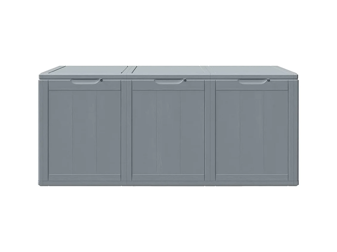 Drumkeeran  Boîte de rangement de jardin 270 L Gris PP aspect bois