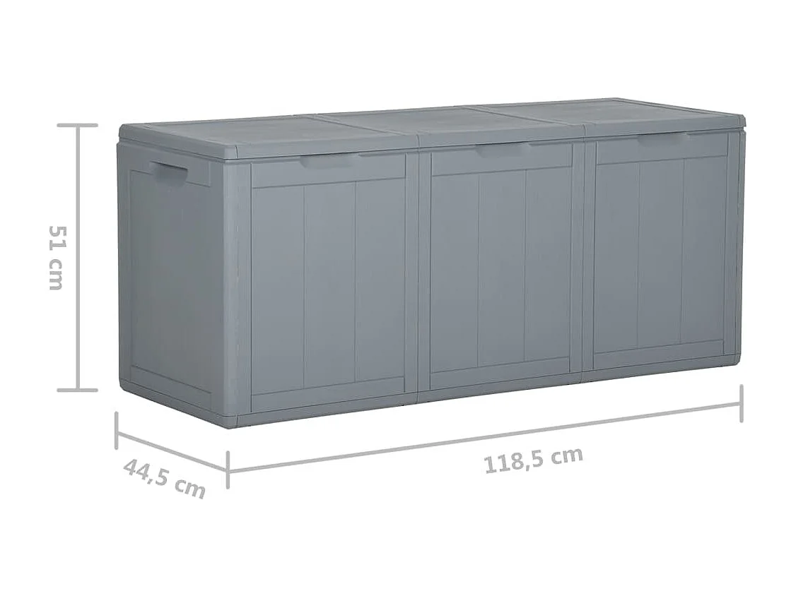 Drumkeeran  Boîte de rangement de jardin 270 L Gris PP aspect bois