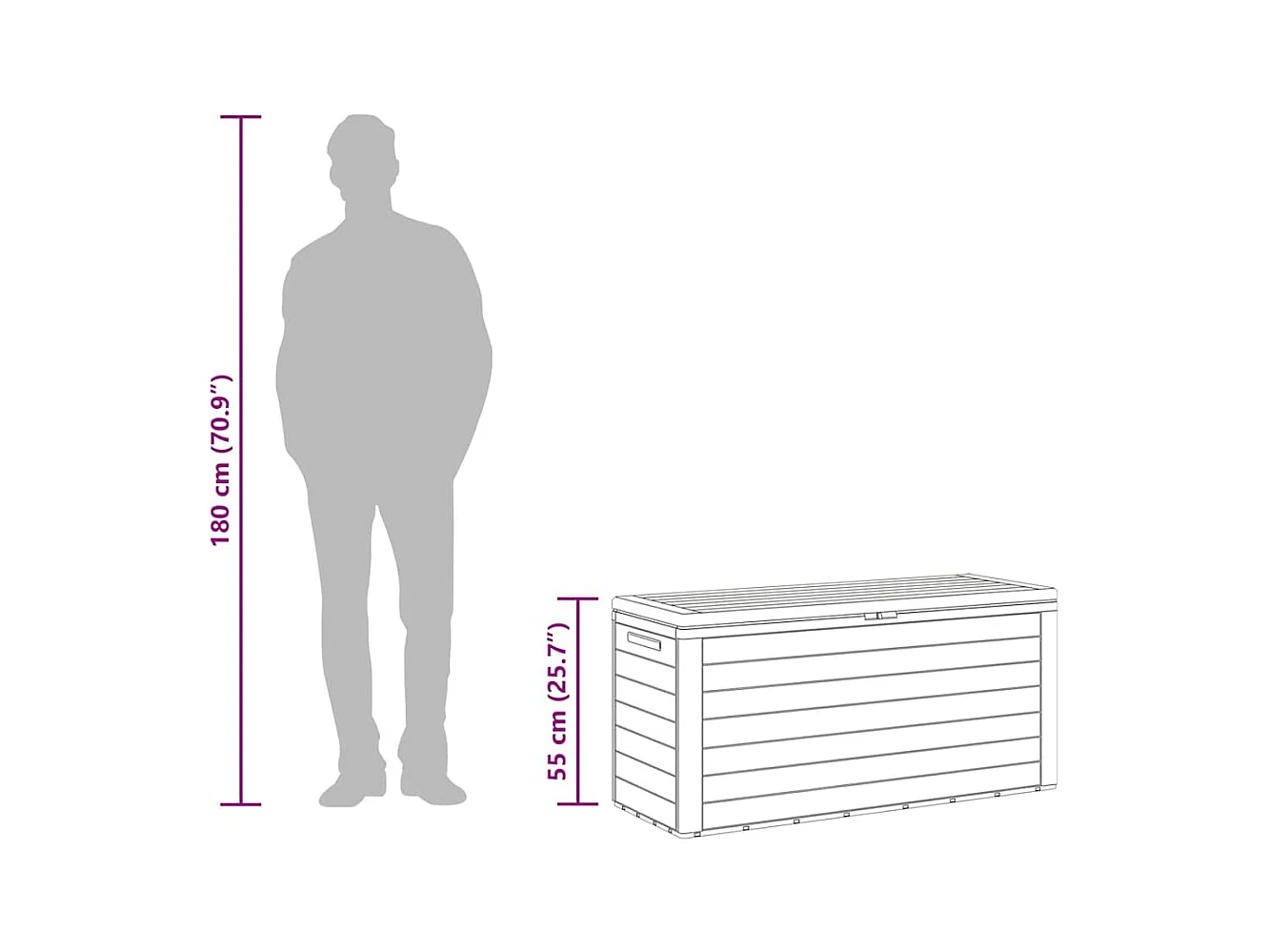 Cagnes-sur-Mer  Boîte de rangement de jardin Marron 78x44x55 cm