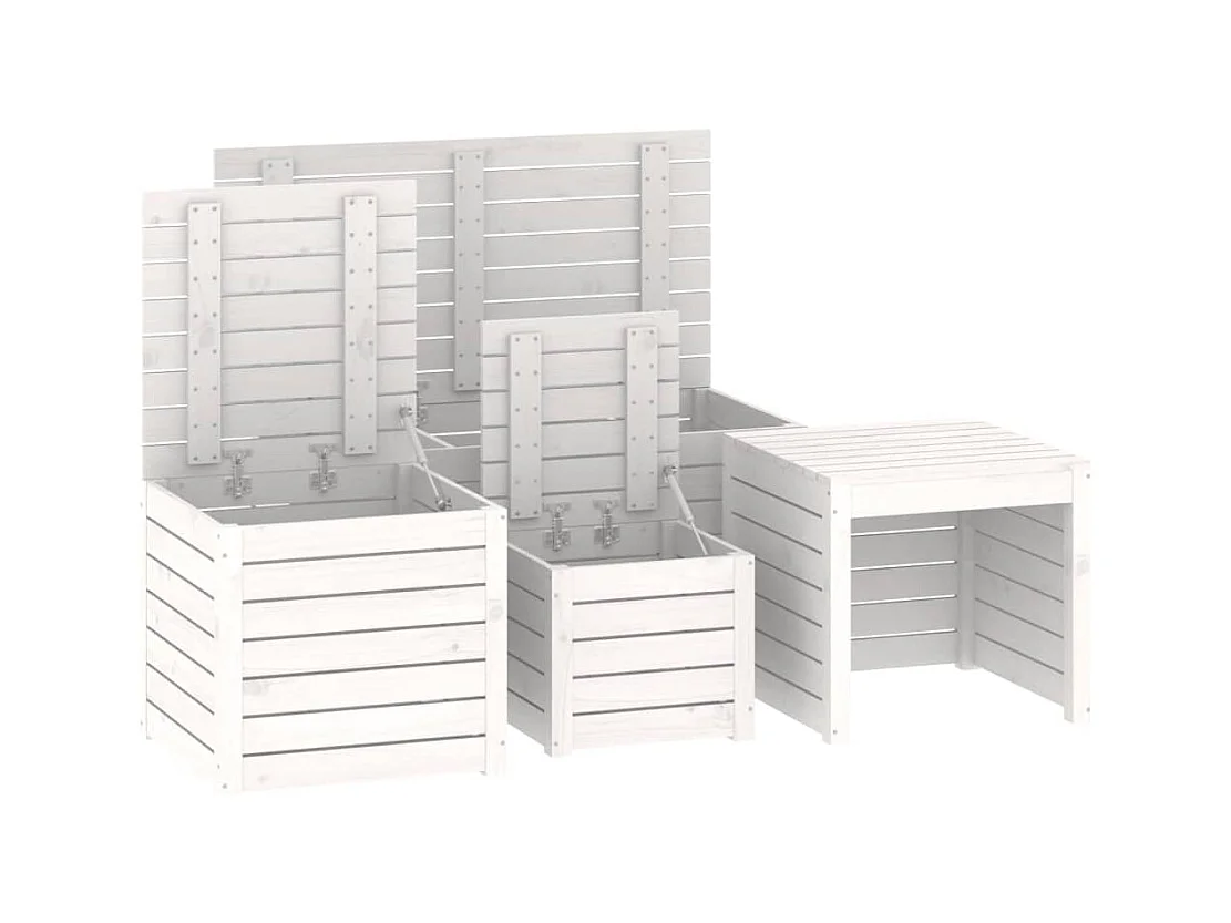 Elaine  4-delige Tuinboxset massief grenenhout wit