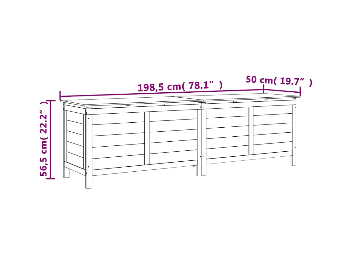 Reinald  Tuinbox 198,5x50x56,5 cm massief vurenhout antracietkleurig