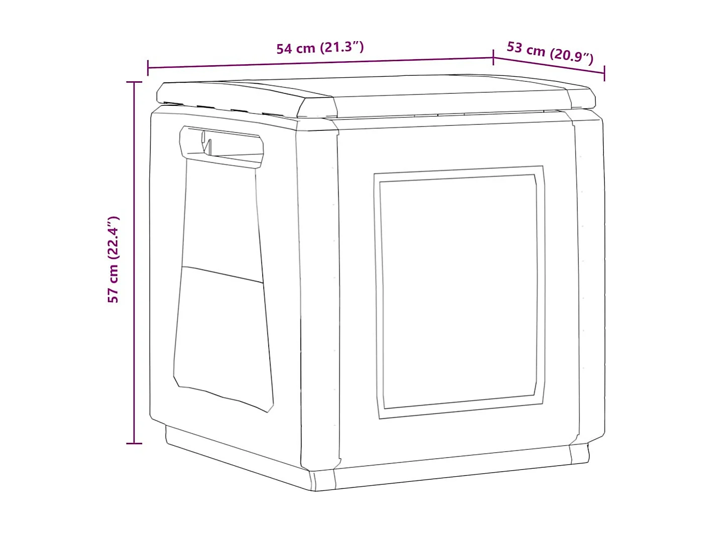 Sophie-Adélie  Boîte de rangement de jardin 54x53x57 cm 130 L Gris foncé noir