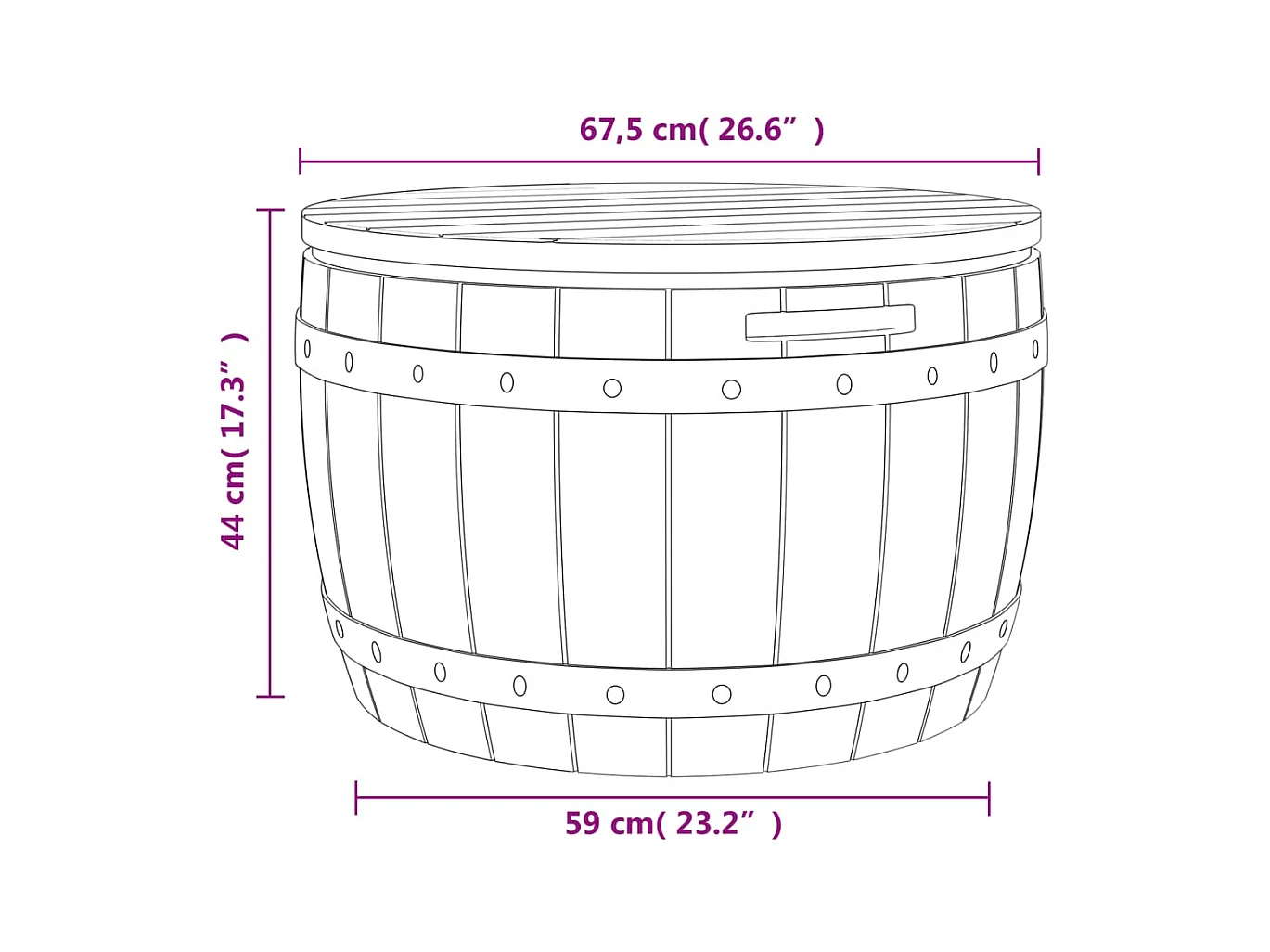 Beacon  Caja de almacenaje de jardín 3 en 1 polipropileno marrón claro