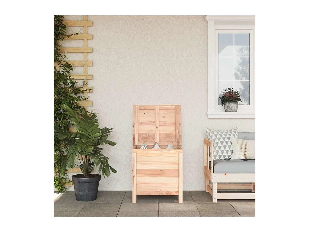 Reinald  Arcón de jardín madera maciza abeto 50x49x56,5 cm