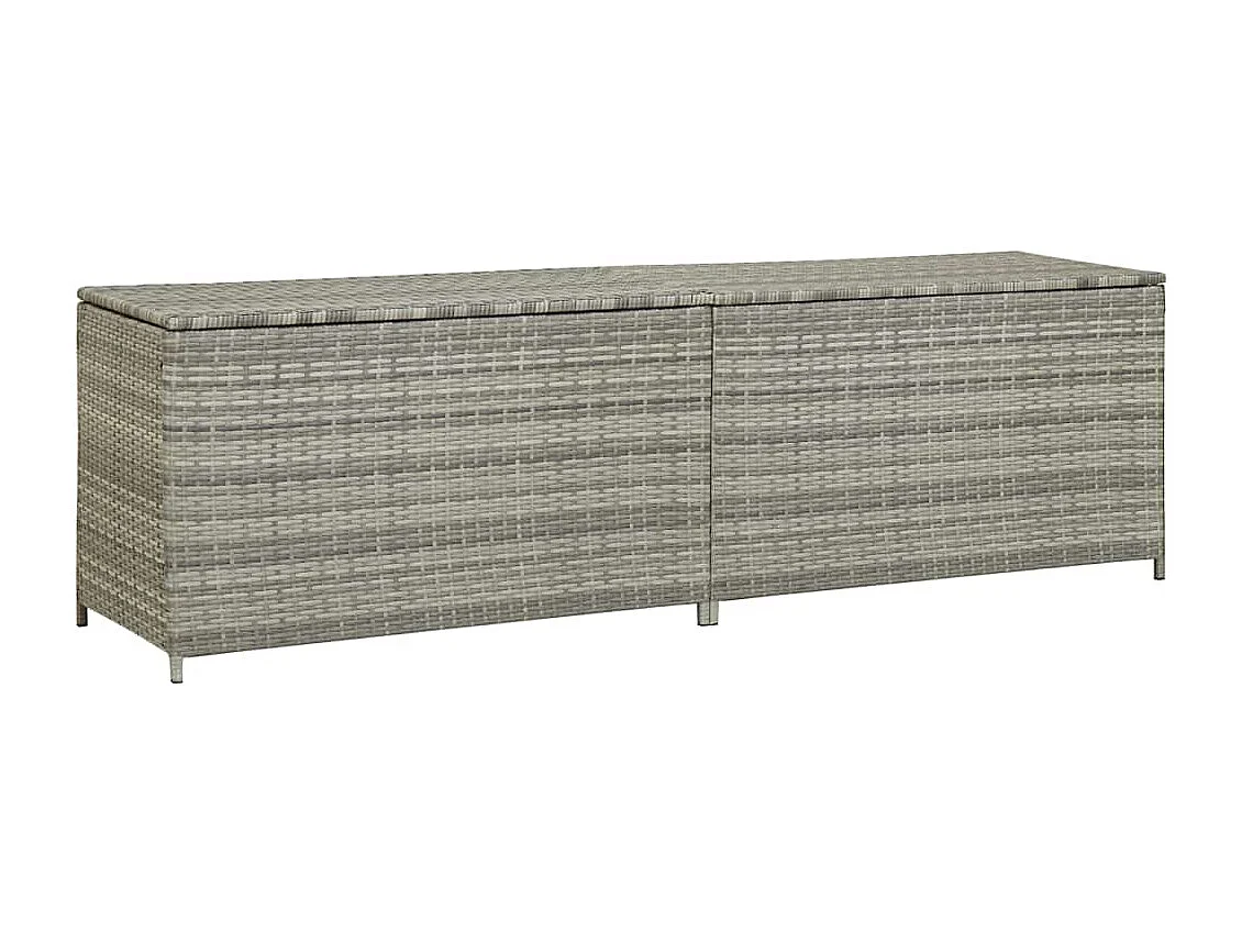 Dorian  Boîte de rangement de jardin résine tressée 200x50x60 cm gris