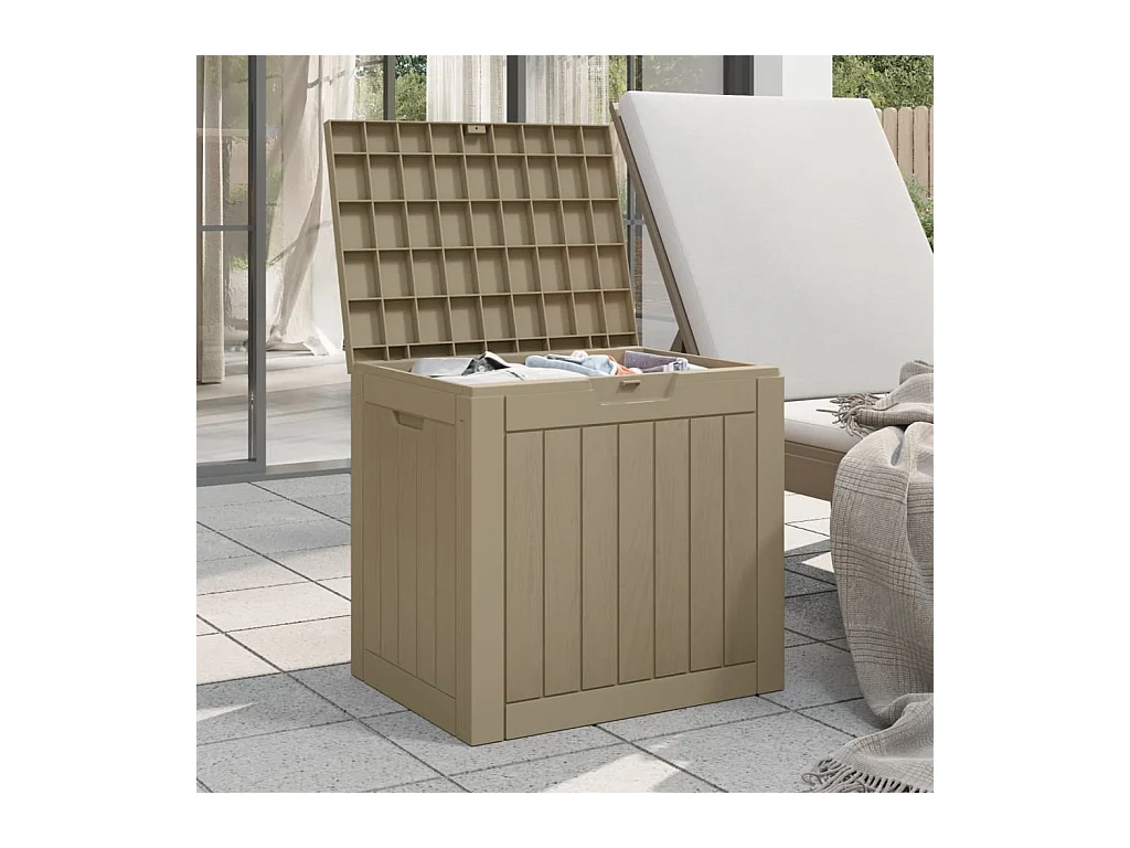 Champlin  Boîte de stockage de jardin gris 55,5x43x53 cm polypropylène