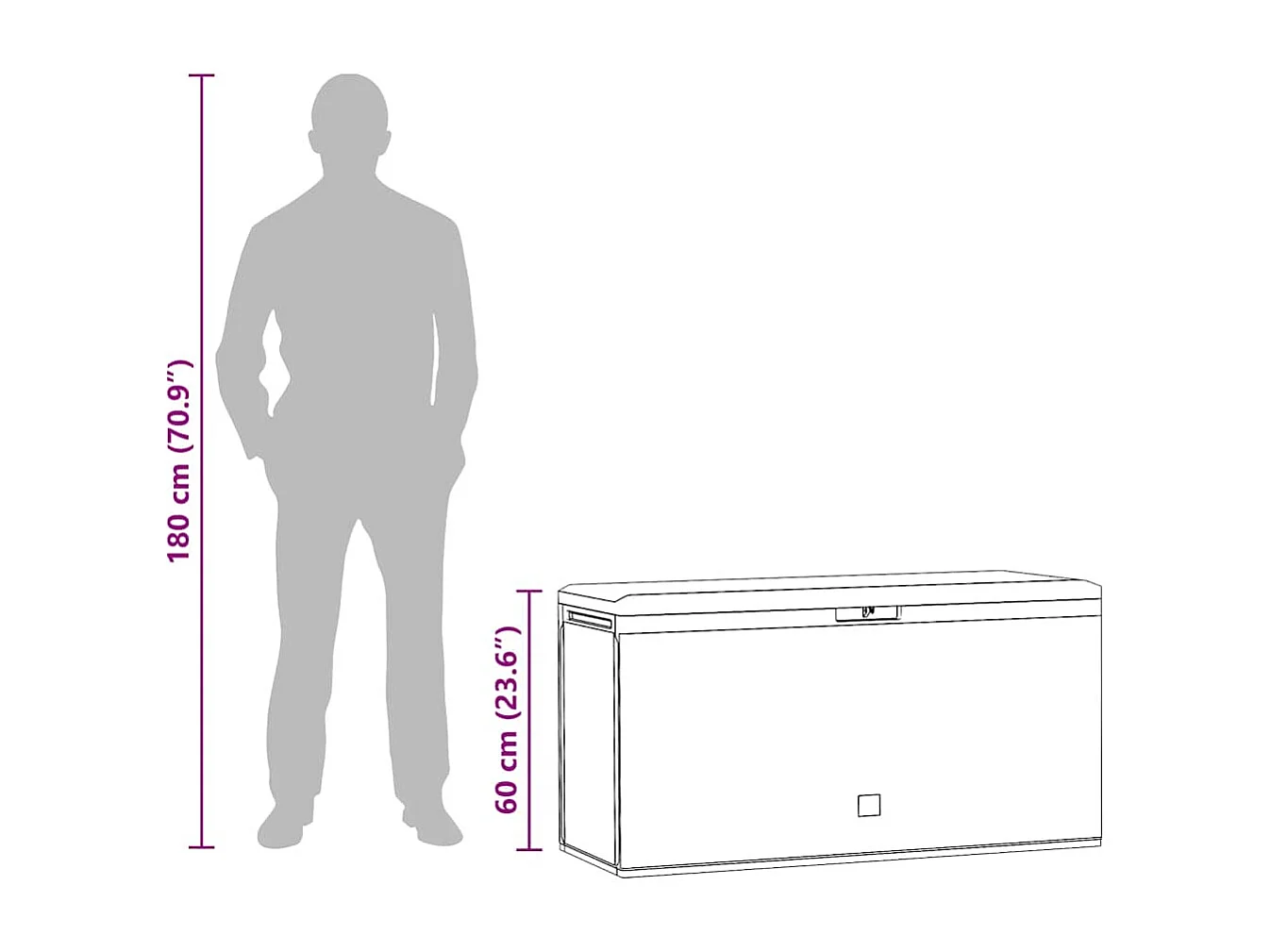 Artesia  Boîte de rangement de jardin Marron 114x47x60 cm