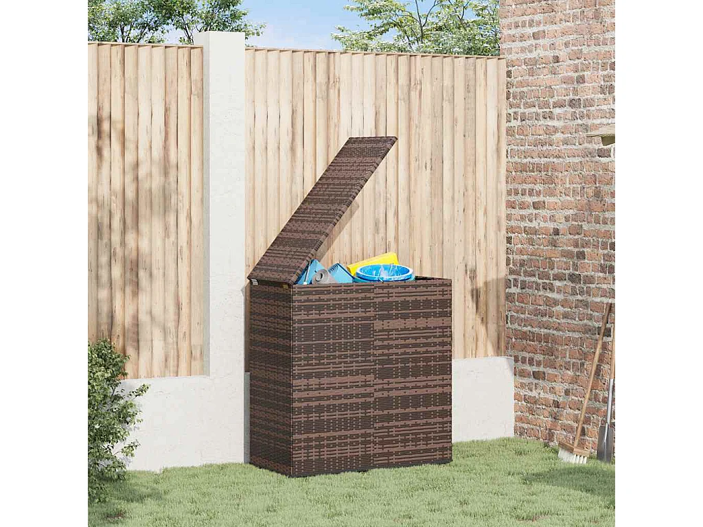 Evans  Boîte à coussins de jardin Résine tressée 100x49x103,5cm Marron