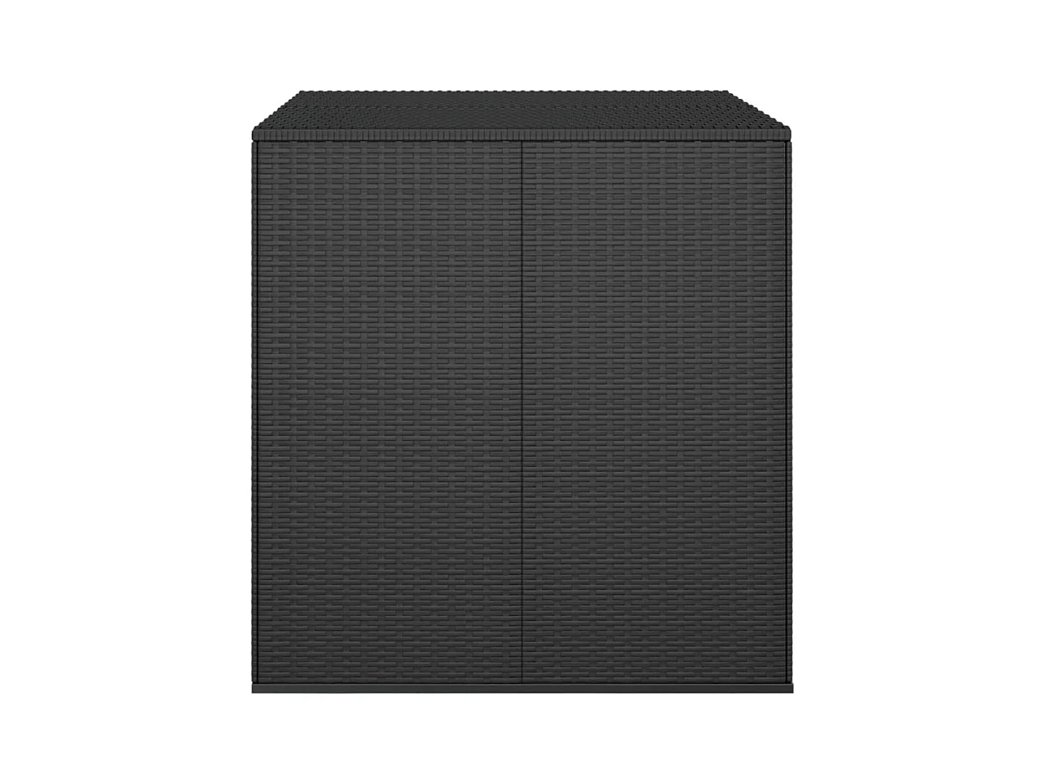 Evans  Baúl de cojines para jardín de ratán PE negro 100x97,5x104 cm