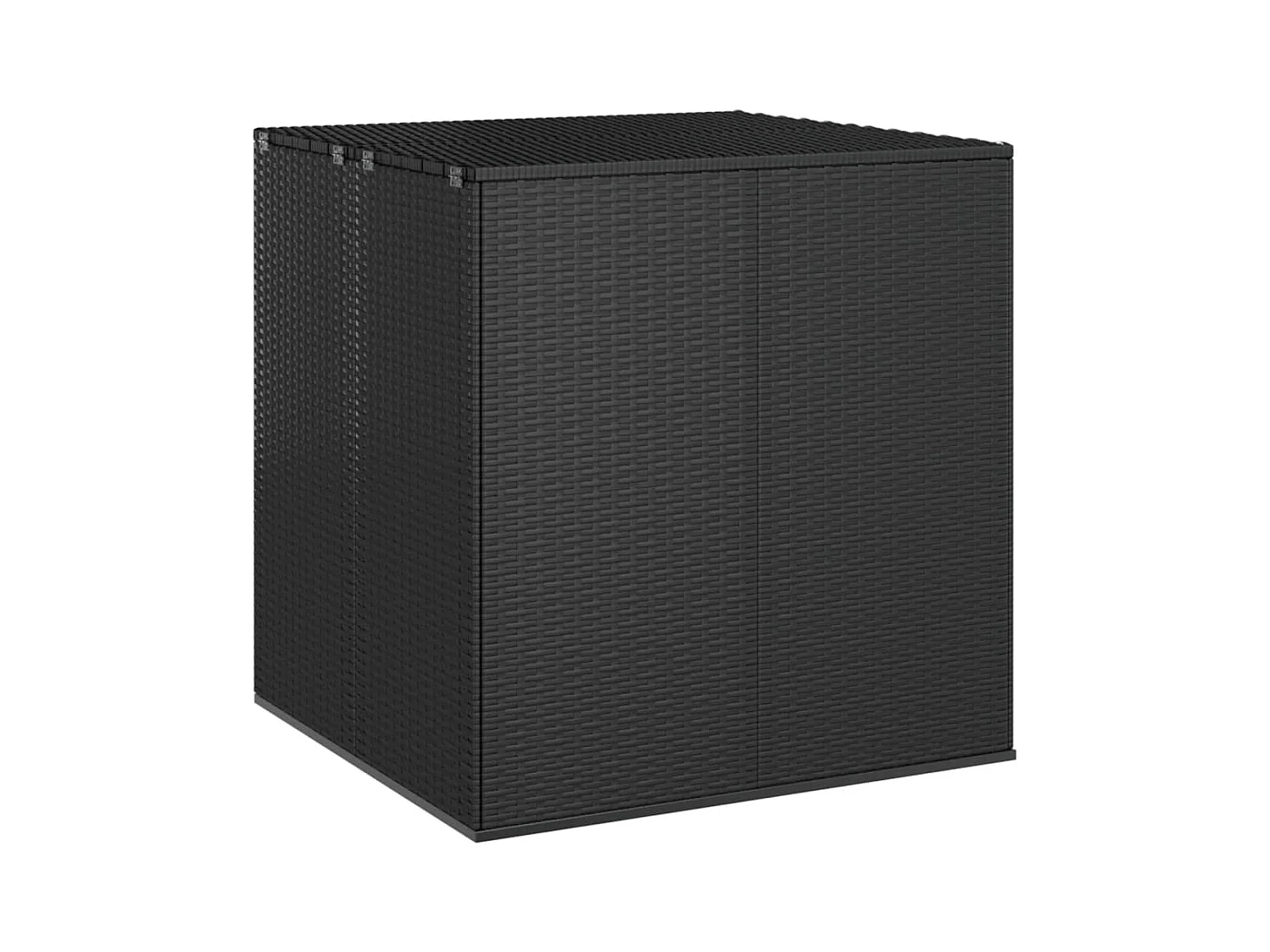 Evans  Baúl de cojines para jardín de ratán PE negro 100x97,5x104 cm