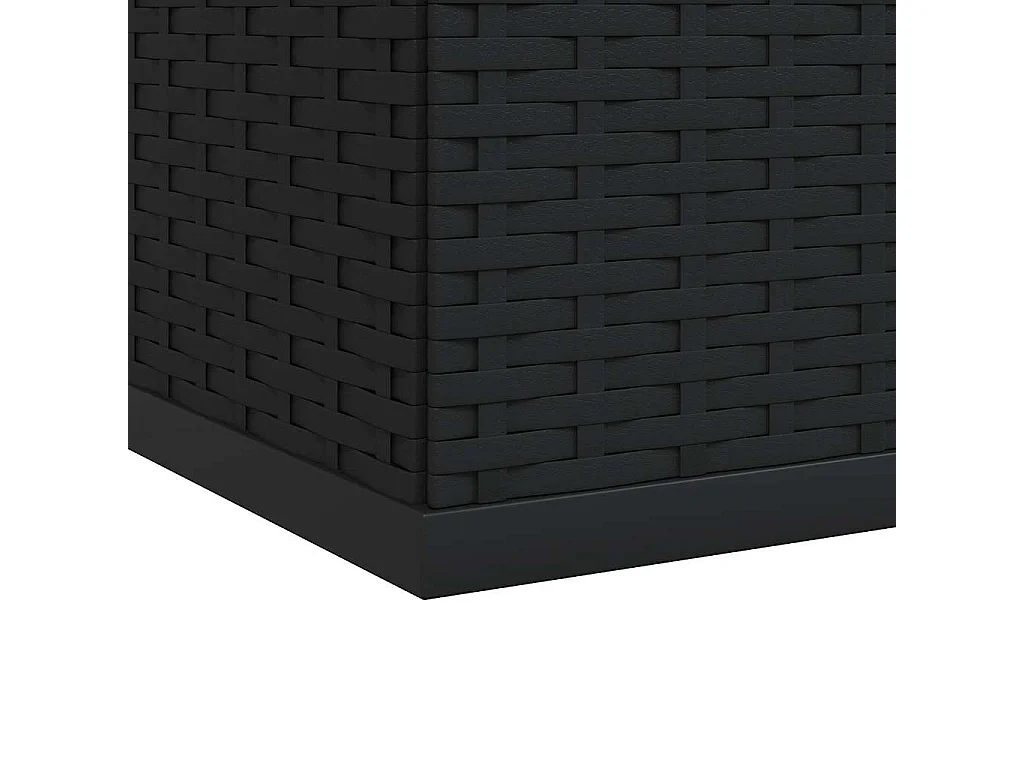 Evans  Boîte à coussins de jardin Résine tressée 100x97,5x104 cm Noir