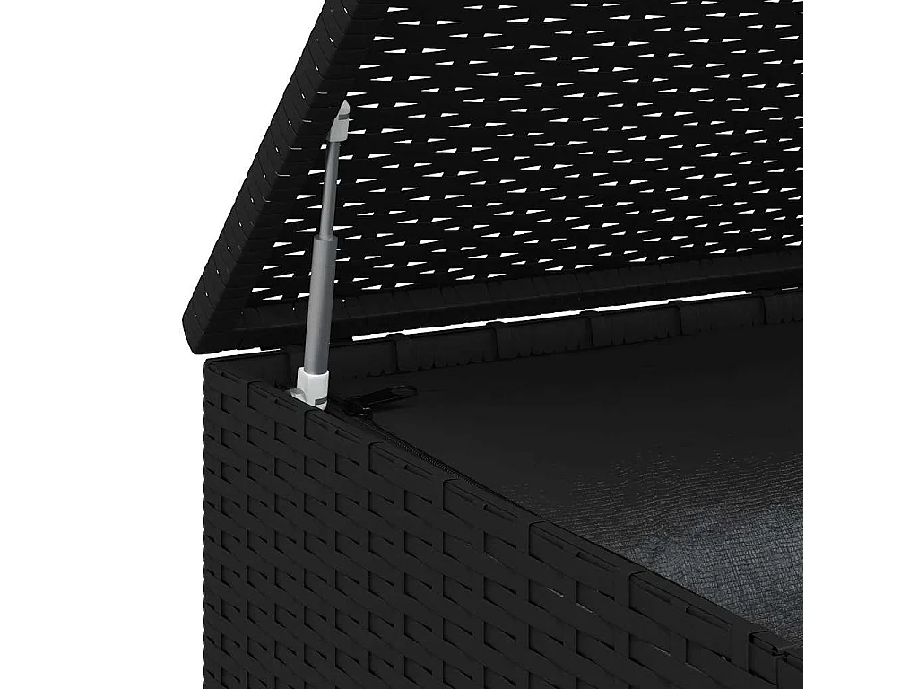 Evans  Boîte à coussins de jardin Résine tressée 100x97,5x104 cm Noir