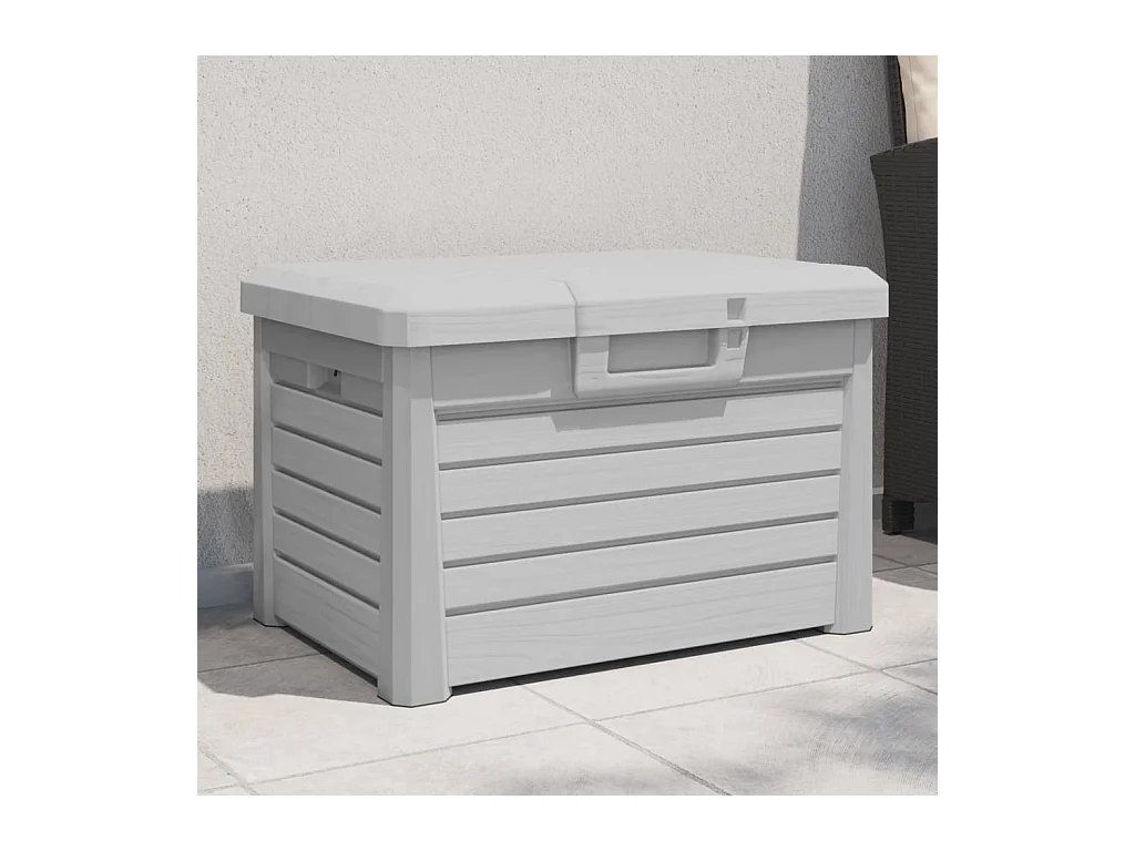 Louis-Philippe-René  Boîte à coussins d'extérieur gris 73x50,5x46,5 cm polypropylène