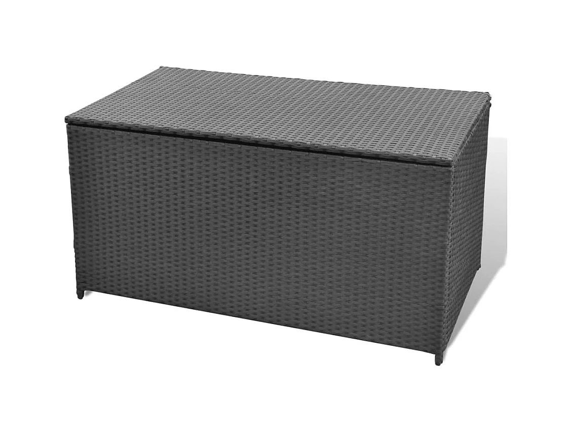 Gryris  Caja de almacenaje de jardín ratán sintético negro 120x50x60 cm