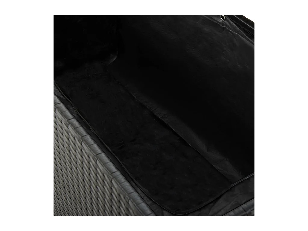 Gryris  Caja de almacenaje de jardín ratán sintético negro 120x50x60 cm