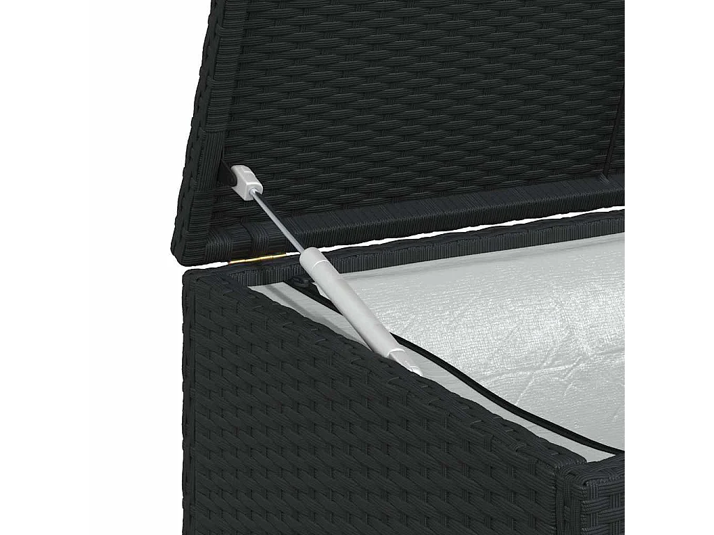 Gryris  Caja de almacenaje de jardín ratán sintético negro 120x50x60 cm