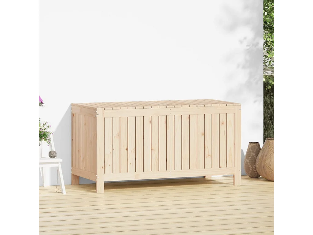 Hara  Caja de almacenaje jardín madera maciza de pino 121x55x64 cm