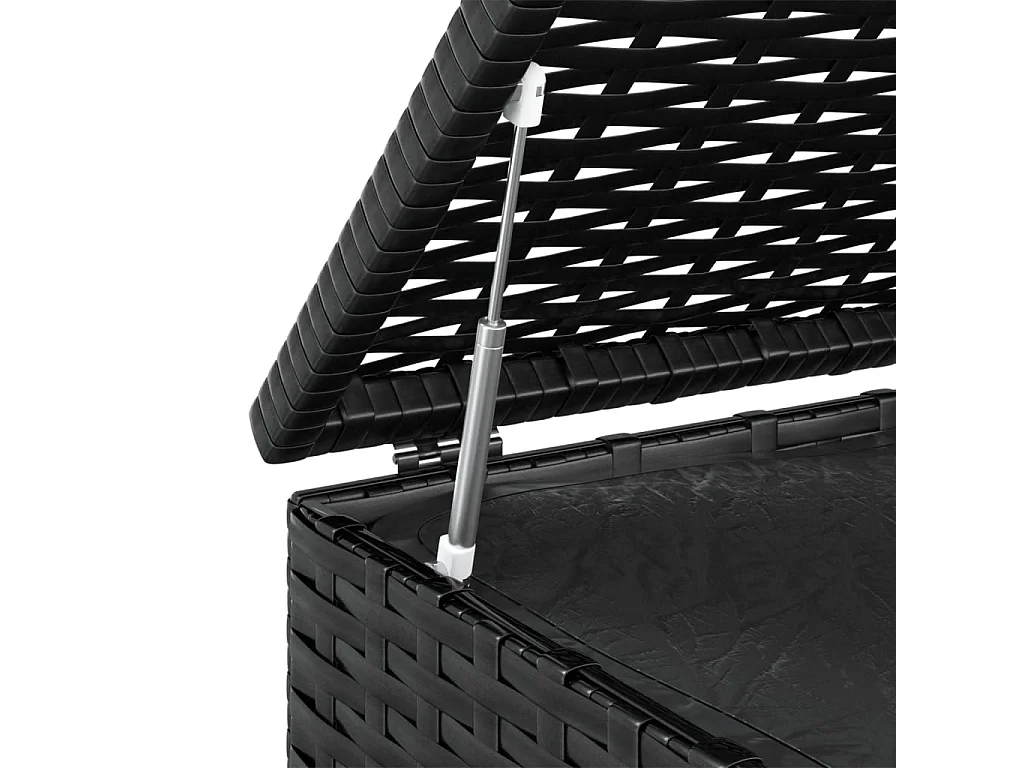 Evans  Boîte à coussins de jardin Résine tressée 100x49x103,5 cm Noir