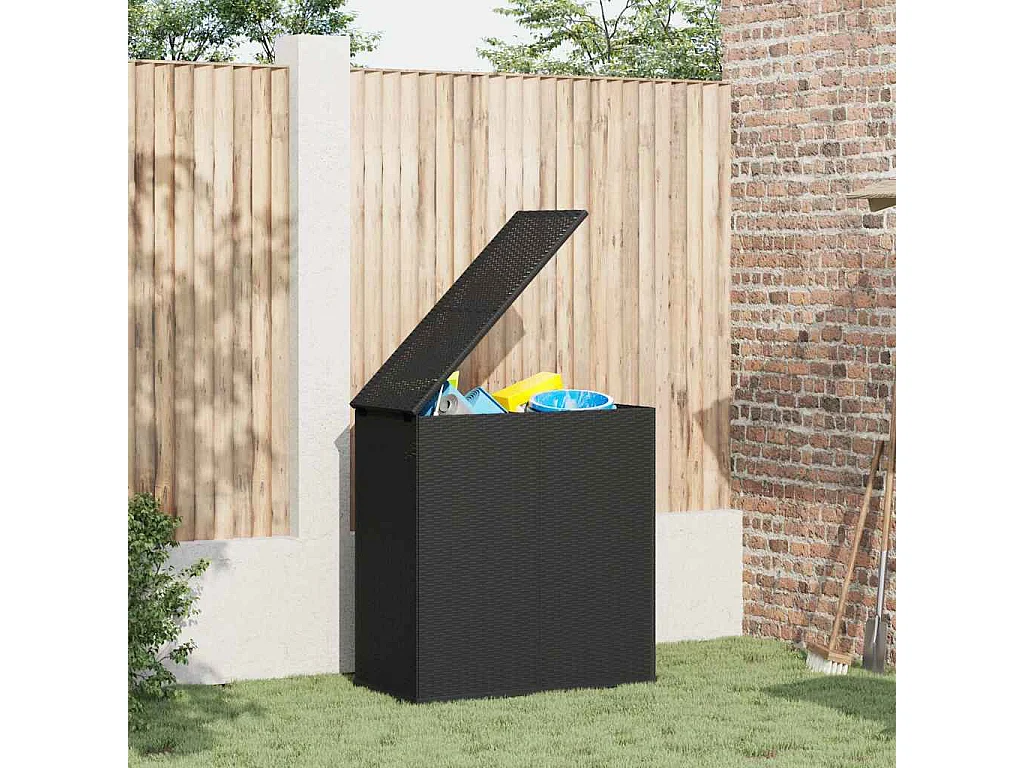Evans  Boîte à coussins de jardin Résine tressée 100x49x103,5 cm Noir