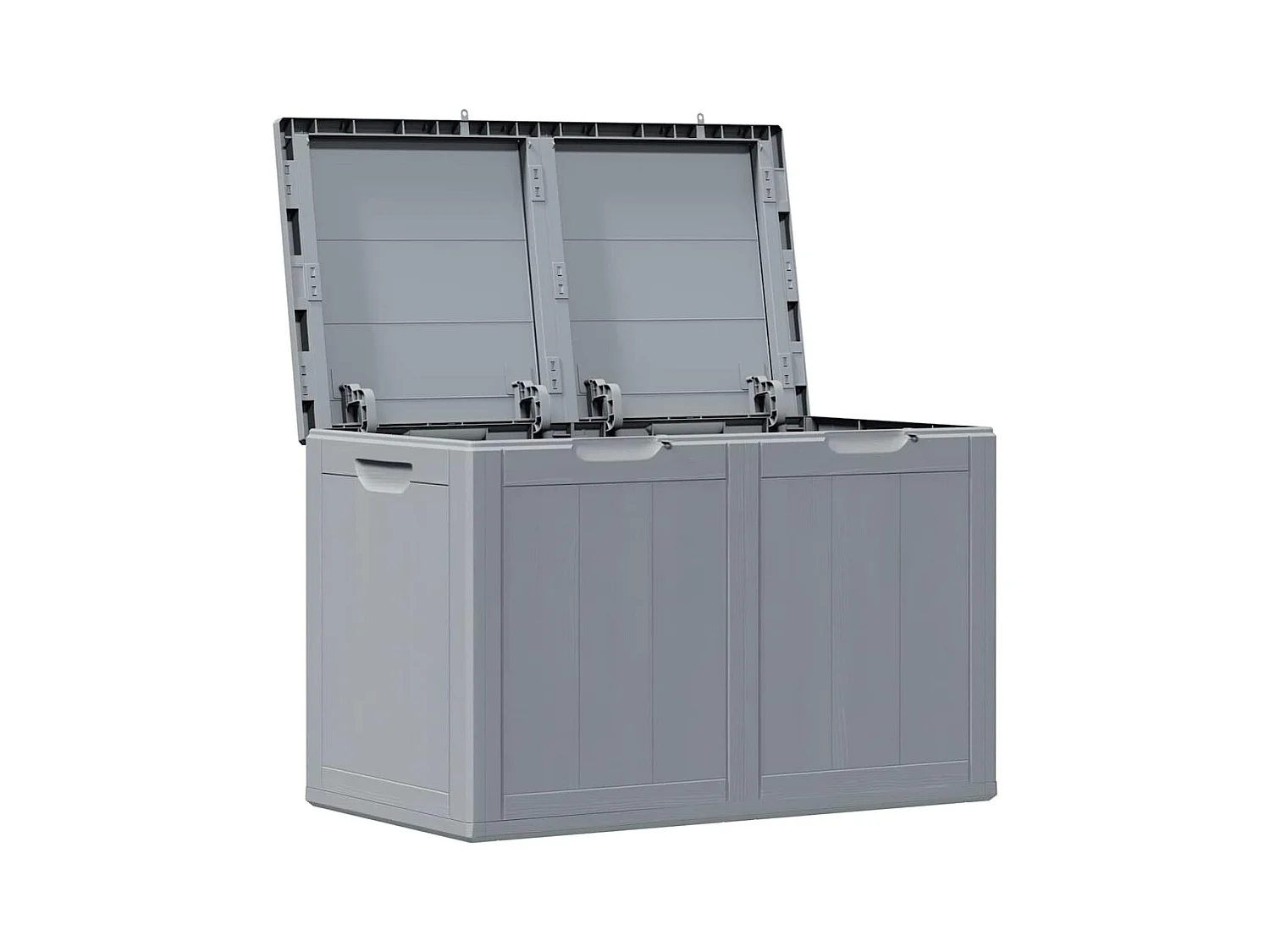 Drumkeeran  Boîte de rangement de jardin 180 L Gris PP aspect bois