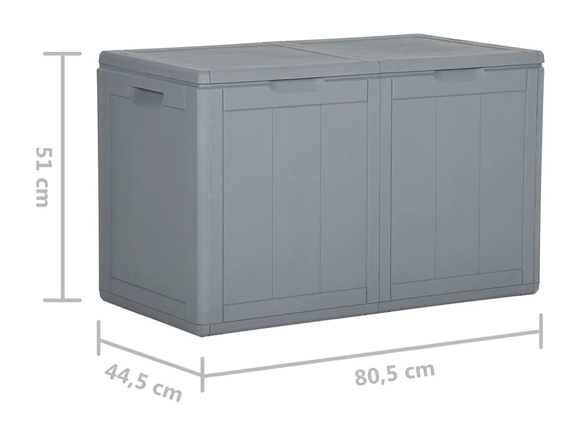 Drumkeeran  Boîte de rangement de jardin 180 L Gris PP aspect bois