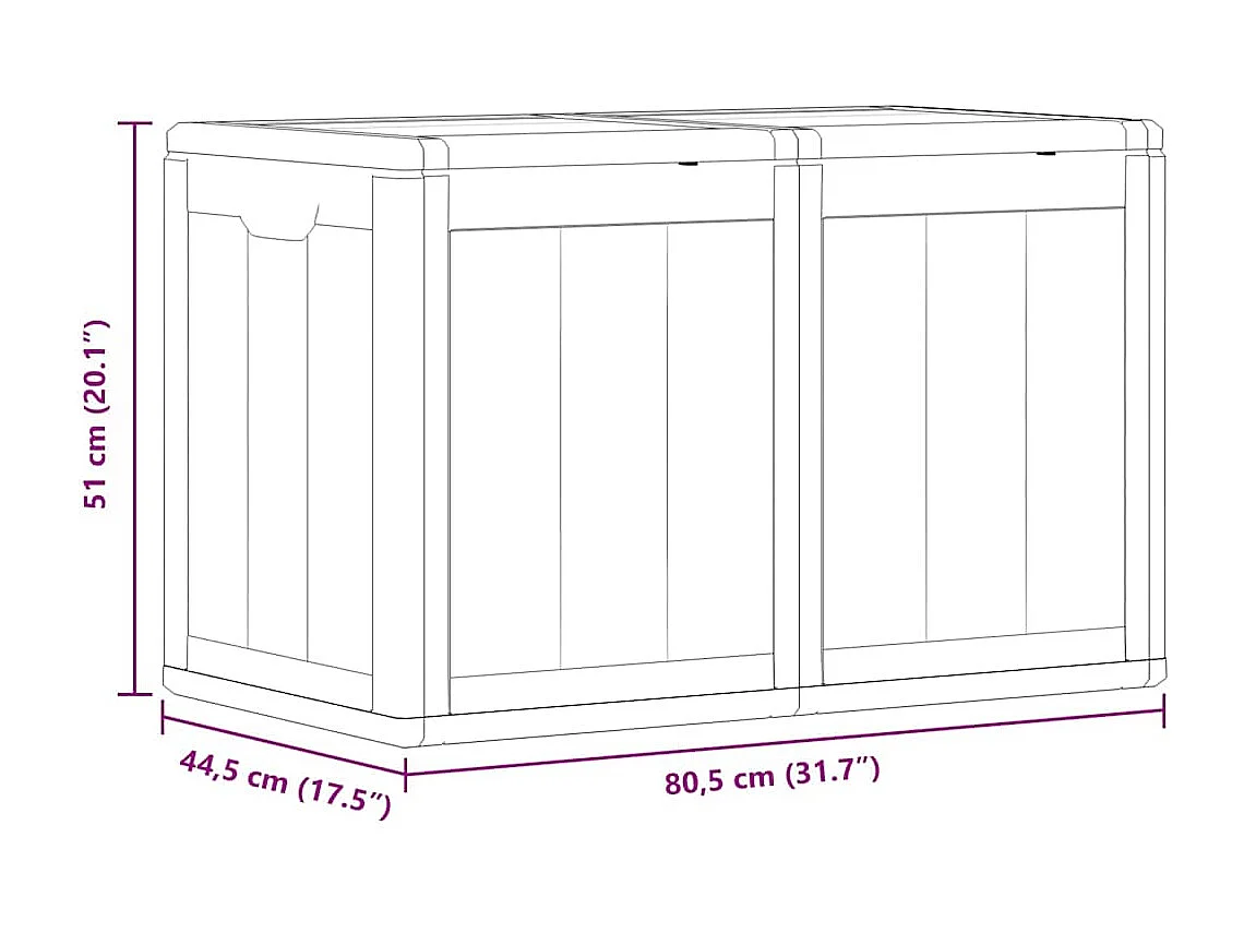 Drumkeeran  Boîte de rangement de jardin 180 L Gris PP aspect bois