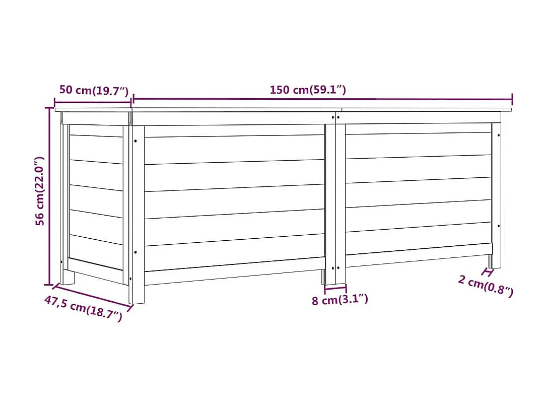 Keegan  Baúl para cojines madera de abeto maciza antracita 150x50x56 cm