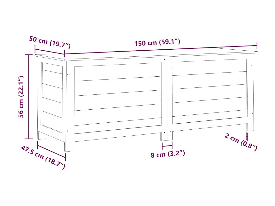 Keegan  Baúl para cojines madera de abeto maciza antracita 150x50x56 cm