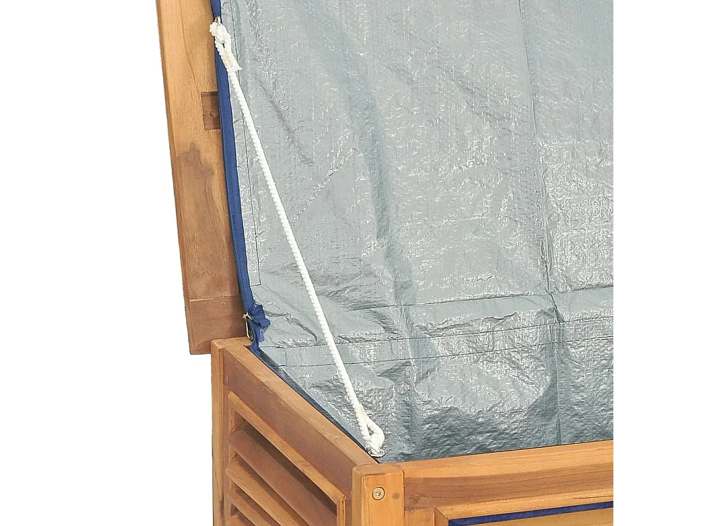 Neel  Boîte de rangement jardin et sac 150x50x55 cm bois massif teck