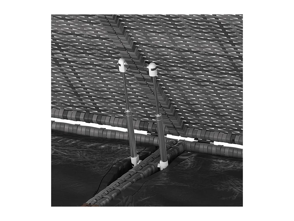 Evans  Baúl para cojines de jardín ratán PE gris 291x100,5x104 cm