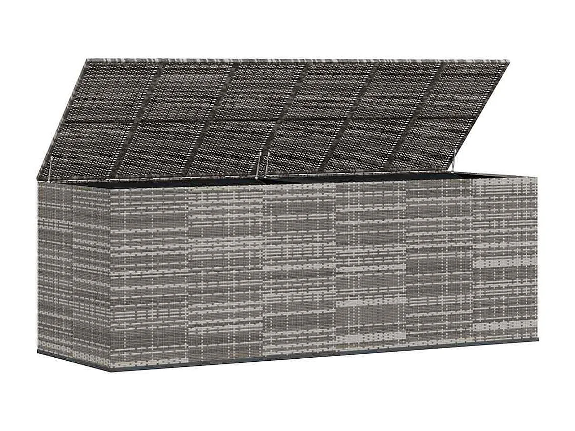 Evans  Boîte à coussins de jardin Résine tressée 291x100,5x104 cm Gris