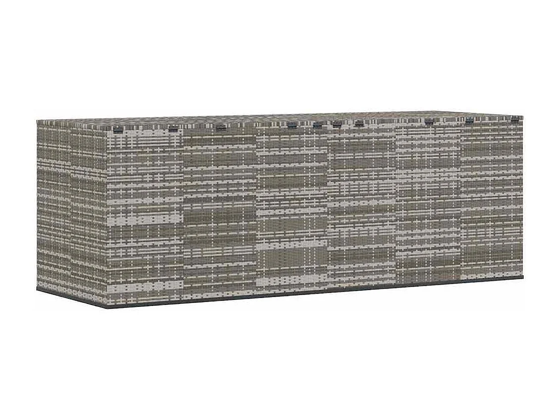 Evans  Boîte à coussins de jardin Résine tressée 291x100,5x104 cm Gris