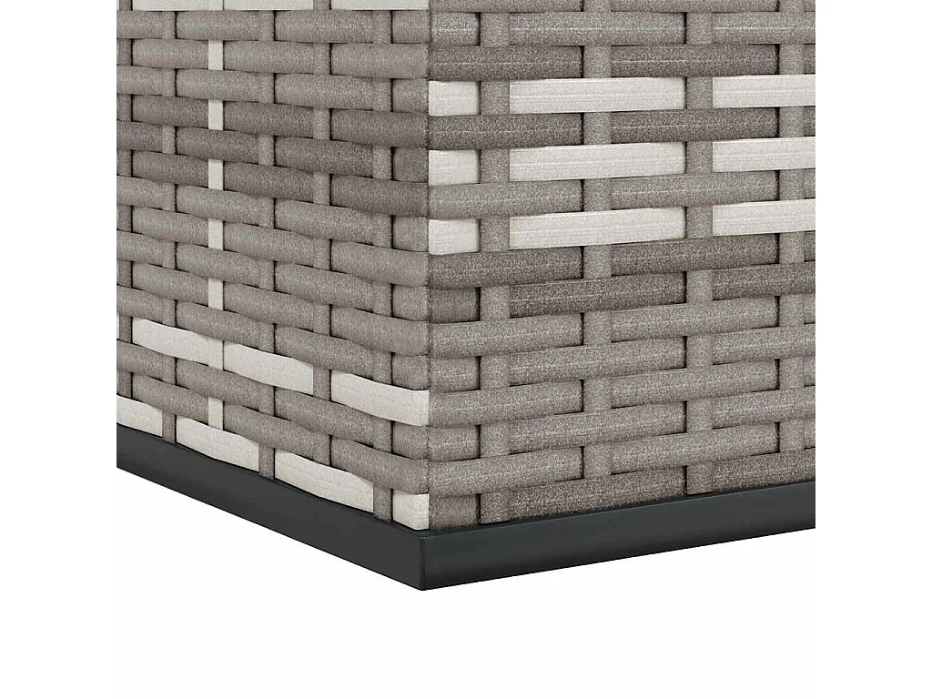 Evans  Boîte à coussins de jardin Résine tressée 291x100,5x104 cm Gris