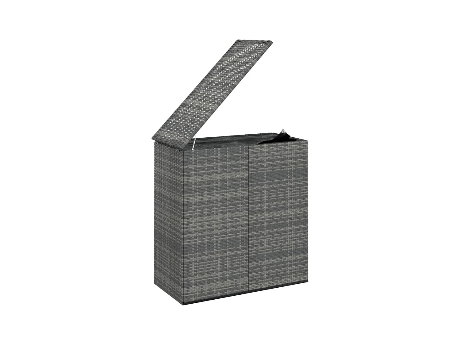 Evans  Baúl de cojines para jardín de ratán PE gris 100x49x103,5 cm