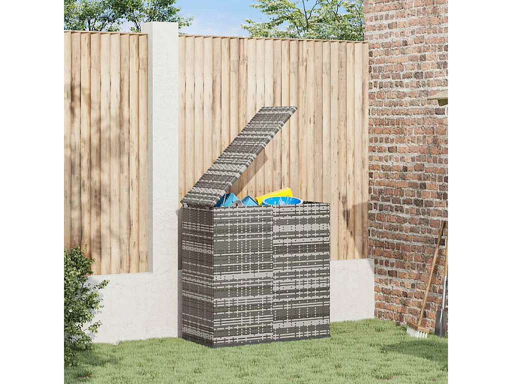 Evans  Boîte à coussins de jardin Résine tressée 100x49x103,5 cm Gris