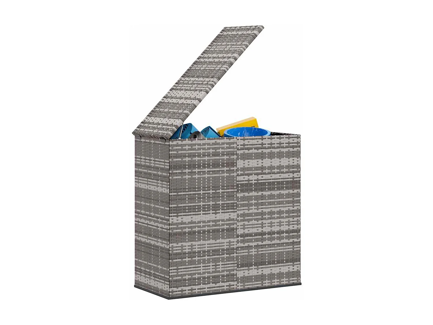 Evans  Boîte à coussins de jardin Résine tressée 100x49x103,5 cm Gris