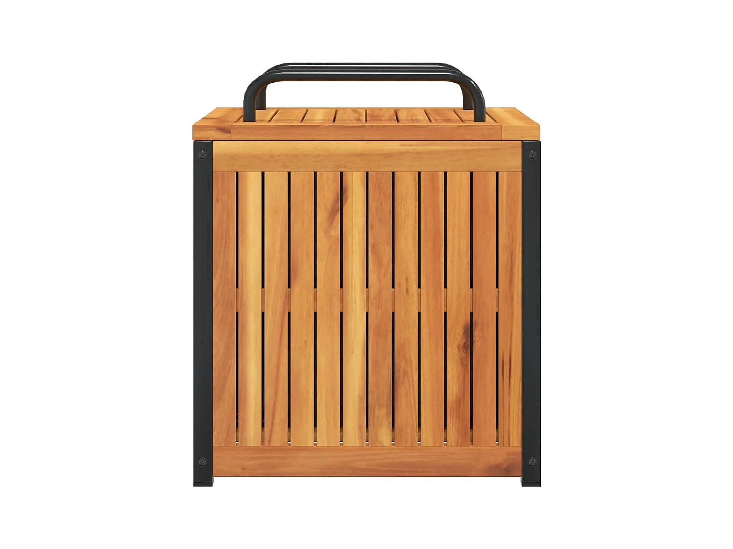 Volrik  Kussenbox 45x45x45/53 cm massief acaciahout en staal