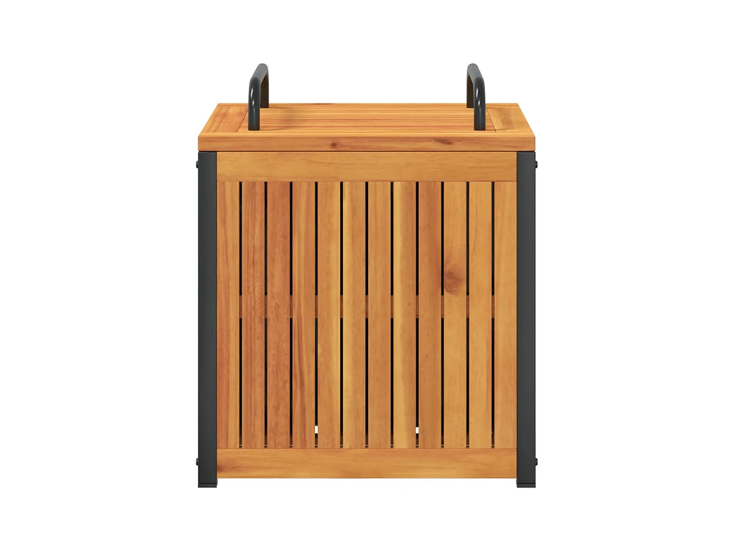 Volrik  Kussenbox 45x45x45/53 cm massief acaciahout en staal