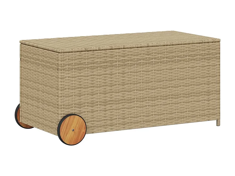 Dorian  Tuinbox met wielen 190 L poly rattan gemengd beige