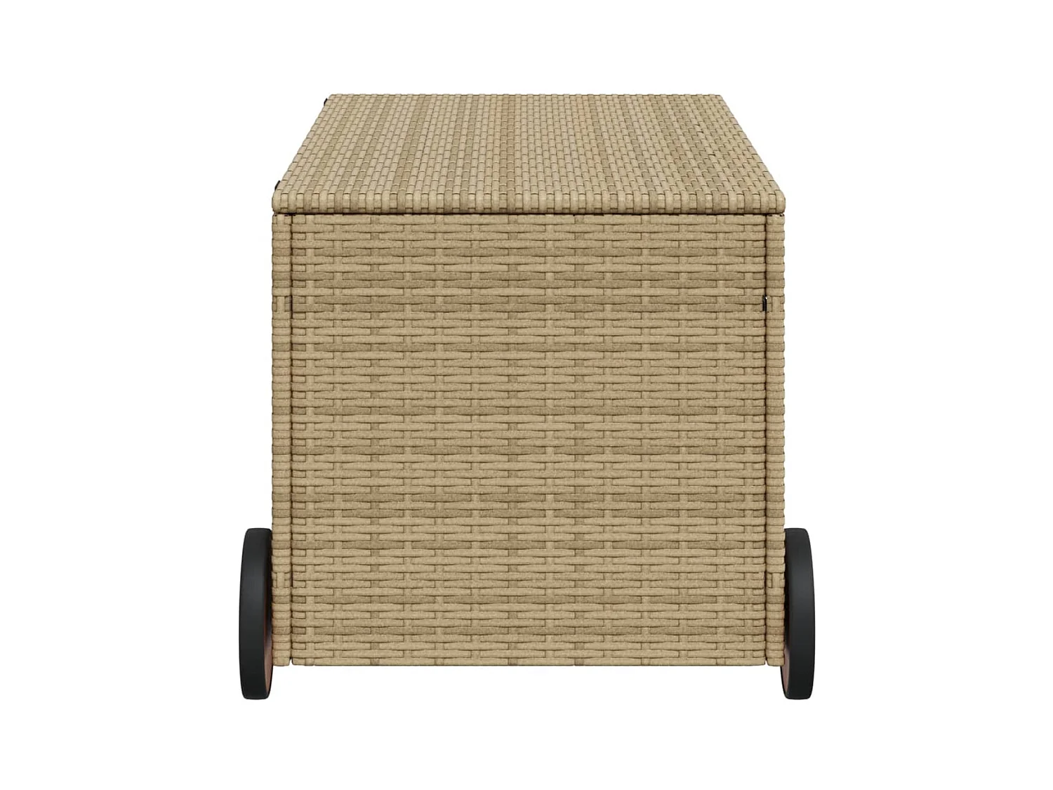 Dorian  Boîte de rangement de jardin et roues mélange beige 190L rotin