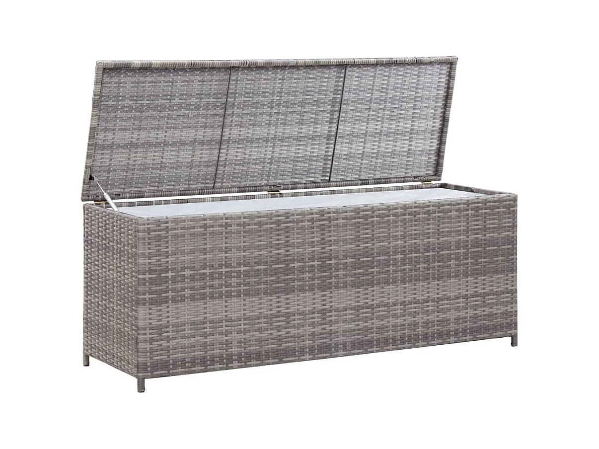 Gryris  Boîte de rangement de jardin gris 120x50x60 cm résine tressée