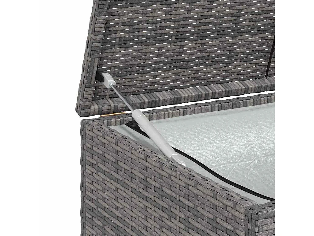 Gryris  Boîte de rangement de jardin gris 120x50x60 cm résine tressée