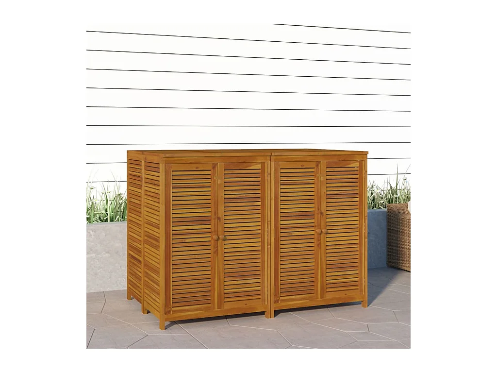 Élise-Marie  Boîte de rangement de jardin 140x87x104 cm bois massif d'acacia