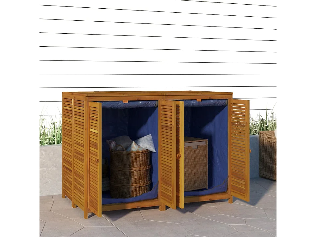 Élise-Marie  Boîte de rangement de jardin 140x87x104 cm bois massif d'acacia